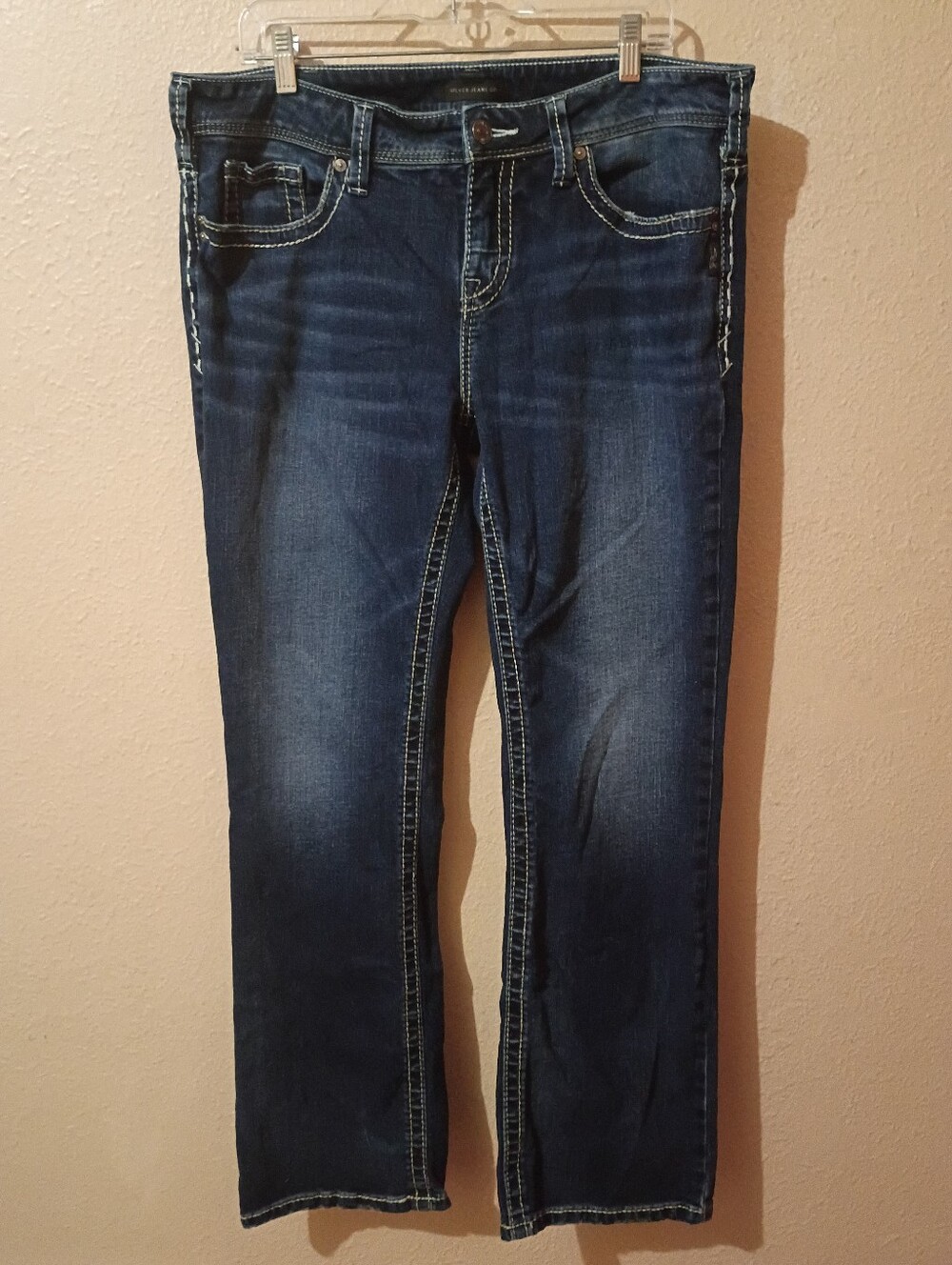 Silver Jeans Size 34 (16) Slim Boot Cut Dark Wash Jeans